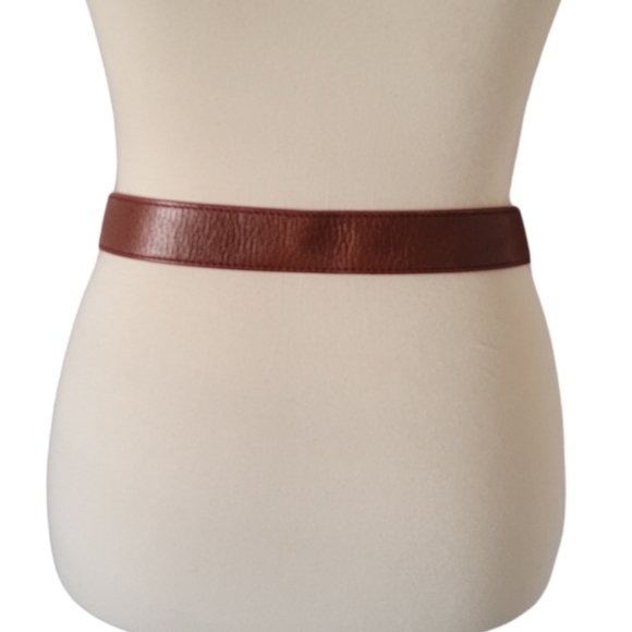 Juicy‎ Couture - Y2K Leather Burgundy Brass Logo Belt - Picture 5 of 5